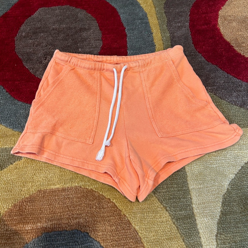 aerie Peach Terry Shorts with Drawstring